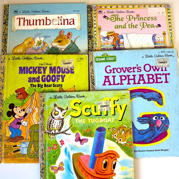 Little Golden Books Mickey Mouse Sesame Street, Thumbelina, Scuffy, Princess Pea - Picture 2 of 13